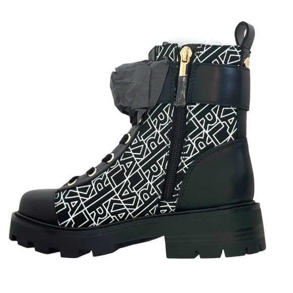 Karl Lagerfeld Women's Black Maxi Chain Lug Sole Combat Boots Size 5M - Picture 11 of 12